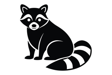 raccoon sitting vector icon