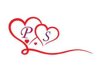 love and s p logo design 