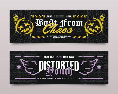 Urban Graffiti Streetwear Horizontal Banner Set