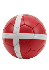 Fototapeta premium Isolated Soccer Ball with Danish Flag on Transparent Background Illustration