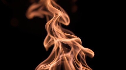 Flame on Black Background