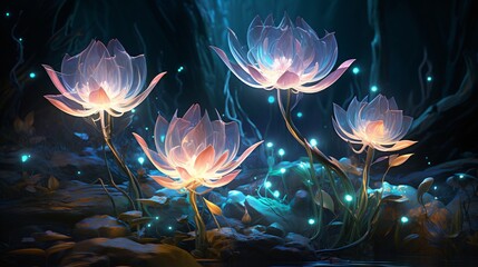 Fototapeta premium Fantasy Flowers beauty beneath the waves