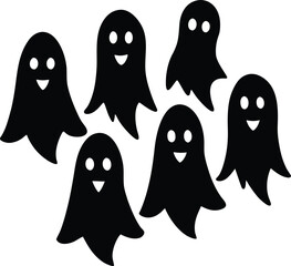 Obraz premium Friendly Ghosts - Halloween Clipart