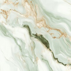 Detailed abstract pattern of green and gold marble.