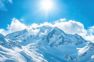 Obraz premium Winter peaks with untouched snow and sunshine