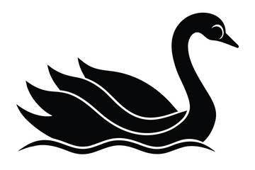 swan swimming vector icon