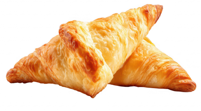 Golden-brown, flaky pastries, two triangles