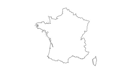 Flat vector outline of France map, simple clean stroke style, isolated on white, no labels, designed for infographic or web template use.