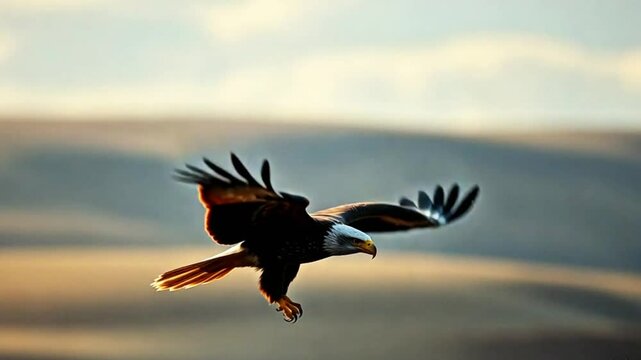 eagle in flight, 4k video