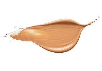 Isolated Abstract Swatch of Beige Foundation Makeup on Transparent Background