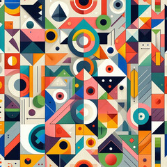 Flat seamless mosaic pattern