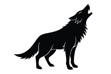 wolf howling vector icon