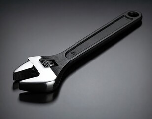 Obraz premium Adjustable Wrench Tool on Dark Surface