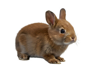 Obraz premium Isolated Adorable Brown Rabbit Bunny Pet Animal with Transparent Background