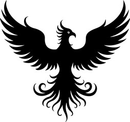 Obraz premium American , tribal phoenix, bird of fire, Tattoos vector design