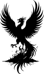 Obraz premium Rise Eternal: Tribal Phoenix Flame tattoo tribal Vector bndle 