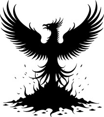 Obraz premium Rise Eternal: Tribal Phoenix Flame tattoo tribal Vector bndle 