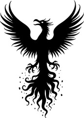 Obraz premium Rise Eternal: Tribal Phoenix Flame tattoo tribal Vector bndle 