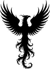 Obraz premium Rise Eternal: Tribal Phoenix Flame tattoo tribal Vector bndle 