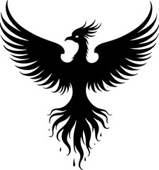 Obraz premium Rise Eternal: Tribal Phoenix Flame tattoo tribal Vector bndle 