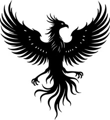 Obraz premium Rise Eternal: Tribal Phoenix Flame tattoo tribal Vector bndle 