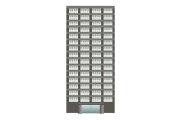 黒の高層マンション　グラフィック素材