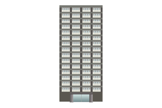黒の高層マンション　グラフィック素材