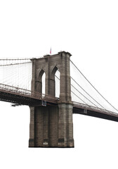 Fototapeta premium Isolated Architectural Brooklyn Bridge Structure Landmark on Transparent