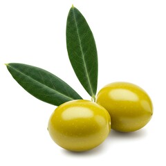 Green olives with leaves olive leaves fresh