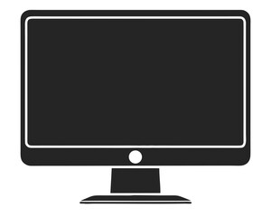 Sleek black silhouette of a modern computer monitor vector illustration