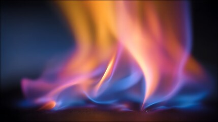 Colorful Fire Flame with Blue Yellow and Red