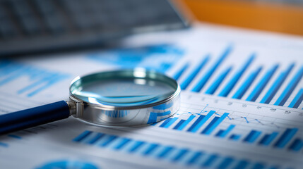Magnifying Glass on Spreadsheets with Charts and Graphs