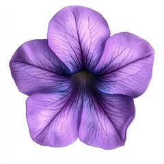 Beautiful 3D Illustration of a Purple Petunia Flower