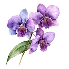 Beautiful Watercolor Orchid Flower Illustration Art