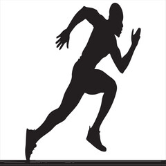 Sprinter Running Silhouette - Speed and Determination