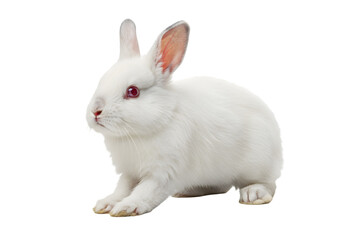 Fototapeta premium Isolated Studio Shot of a White Rabbit with Transparent Background