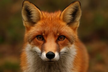 Fototapeta premium The Gaze of a Red Fox in Autumn
