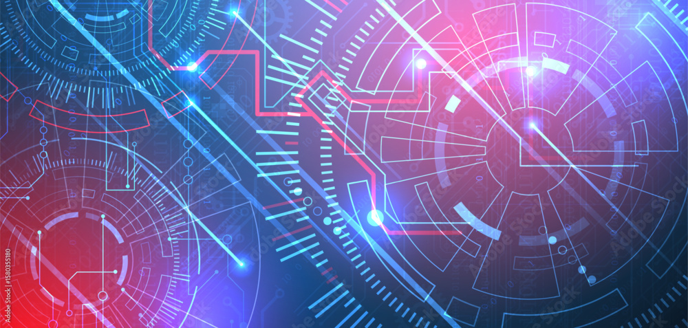 Poster abstract background. scientific and technological concept with the use of technical elements formed 