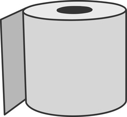 A simple yet striking illustration of a roll of toilet paper against a vibrant blue background.