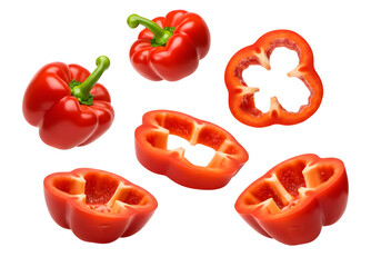Isolated Background of Sweet Red Bell Pepper Food Vegetable Ingredient