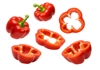 Isolated Background of Sweet Red Bell Pepper Food Vegetable Ingredient