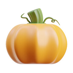 Orange and Green Pumkin 3d icon illustration