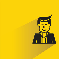 man avatar with shadow on yellow background