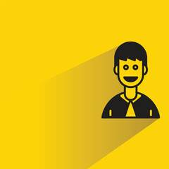 man avatar with shadow on yellow background