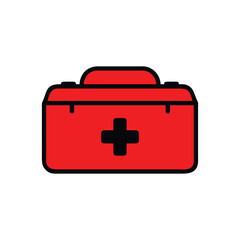 First Aid Kit icon vector. first aid box vector icon line template. medical kit icon logo.