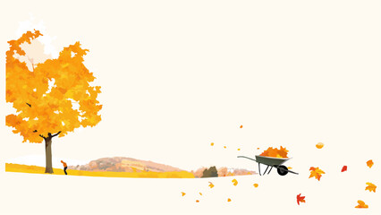 Vibrant autumn maple leaves create a beautiful nature background, showcasing the season's golden and orange colors in a decorative pattern