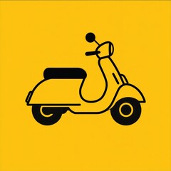 Simple yellow scooter icon