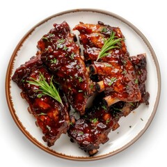 Delicious glazed barbecue ribs