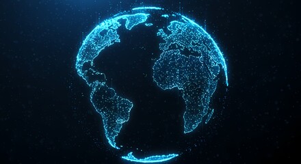 Digital earth globe technology network connection world map global communication concept