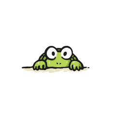 Fototapeta premium A cute frog peeking over a surface.